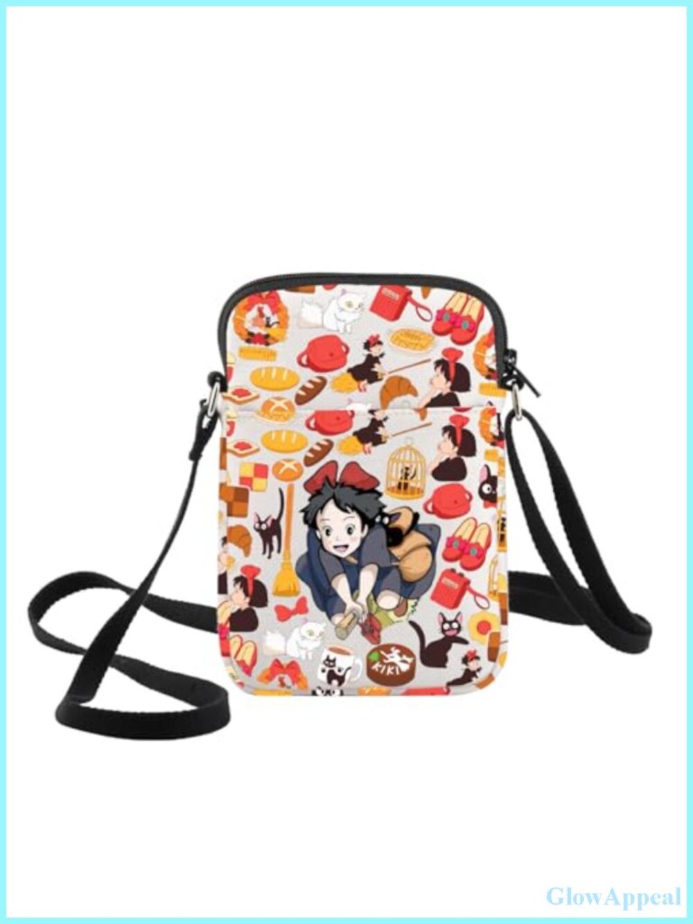 Mini Canvas Crossbody Bag with Pockets Water-Resistant Sling